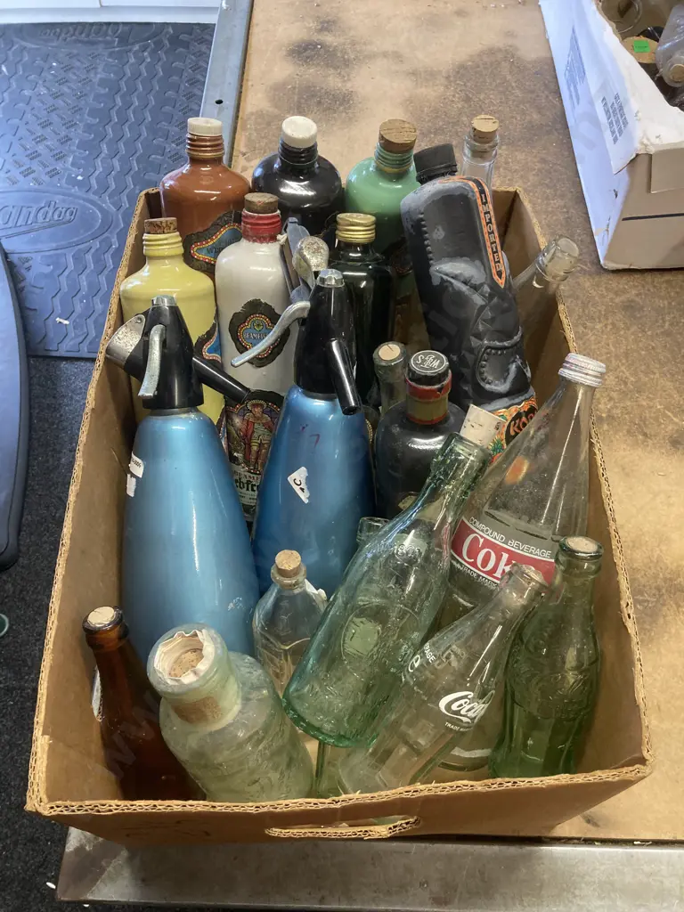 Collectors Bottles & Jars With Pair of Soda Syphons Image 1++