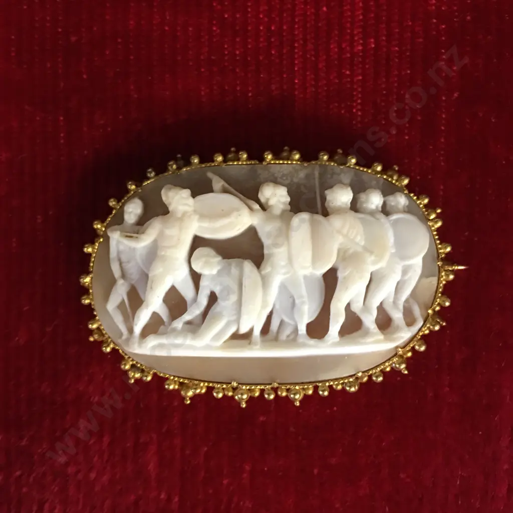 Stunning Exquisite Georgian 22k Gold Cameo Brooch - Neoclassical Shell Cameo Image 1++