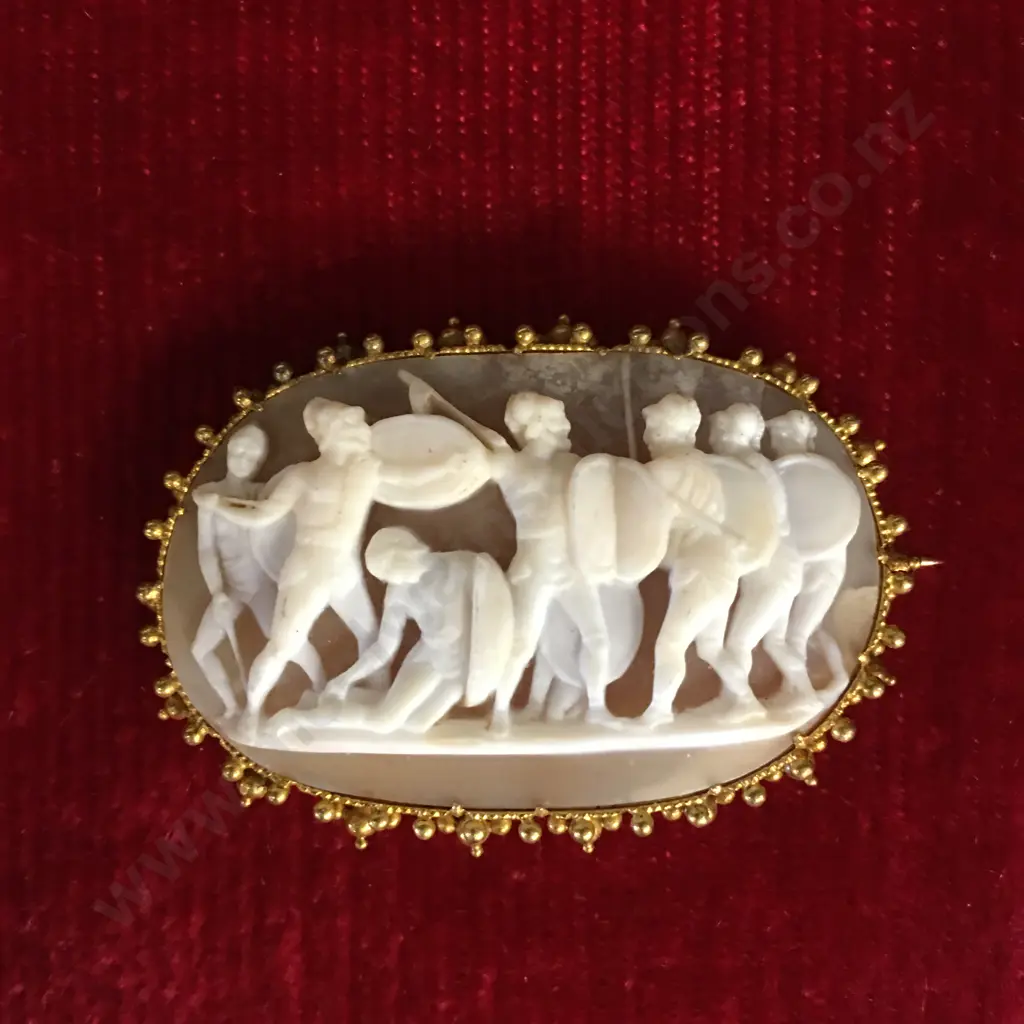 Stunning Exquisite Georgian 22k Gold Cameo Brooch - Neoclassical Shell Cameo Image 1++