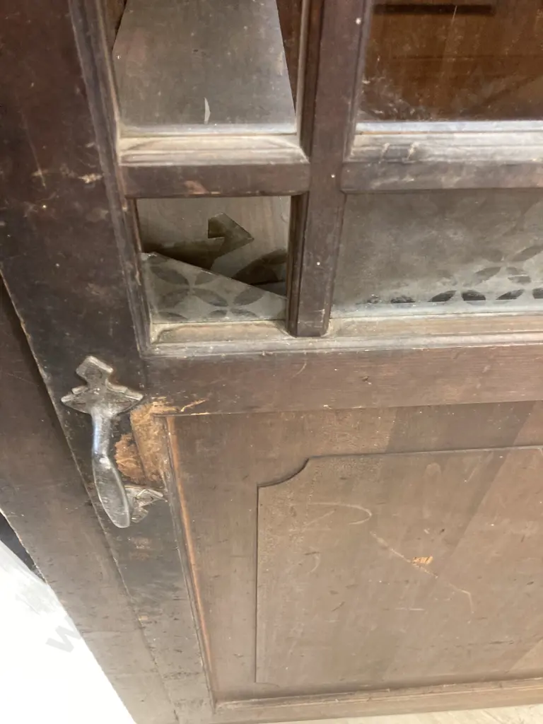 Early Japanese Telephone Box With Graffiti Inside With Door Glazed & Panelled. H175 W82 D86cm Image 1++