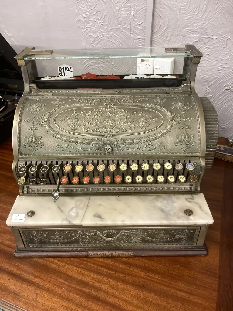 Antique Brass National Cash Register Model 356 c1905 Drayton Ohio, USA. Factory Number 976046W (As Found) Image 1++