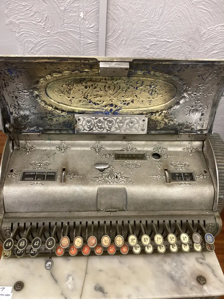 Antique Brass National Cash Register Model 356 c1905 Drayton Ohio, USA. Factory Number 976046W (As Found) Image 1++