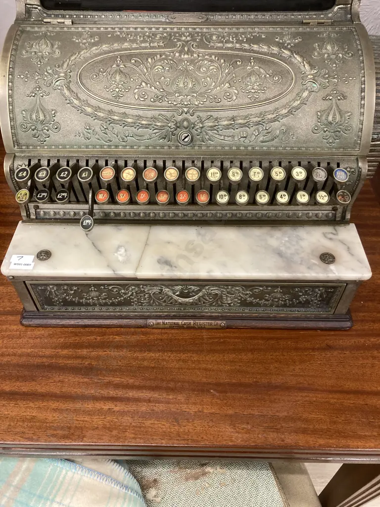 Antique Brass National Cash Register Model 356 c1905 Drayton Ohio, USA. Factory Number 976046W (As Found) Image 1++