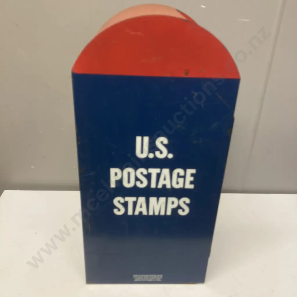 Vintage Selectra Postage Vendor Model S67, USA Postage Stamp Coin-Op Metal Vending Machine. H57 W23 D27cm Image 1++