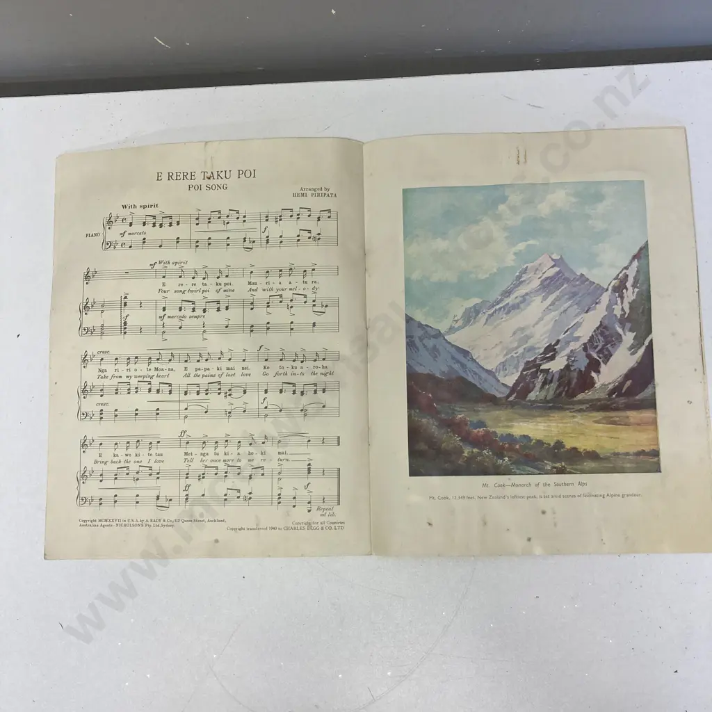 Famous Maori Songs; Maori Song & Picture Album, Paperback, Published By Chas. Begg & Co Ltd (Auckland) 1926 Image 1++