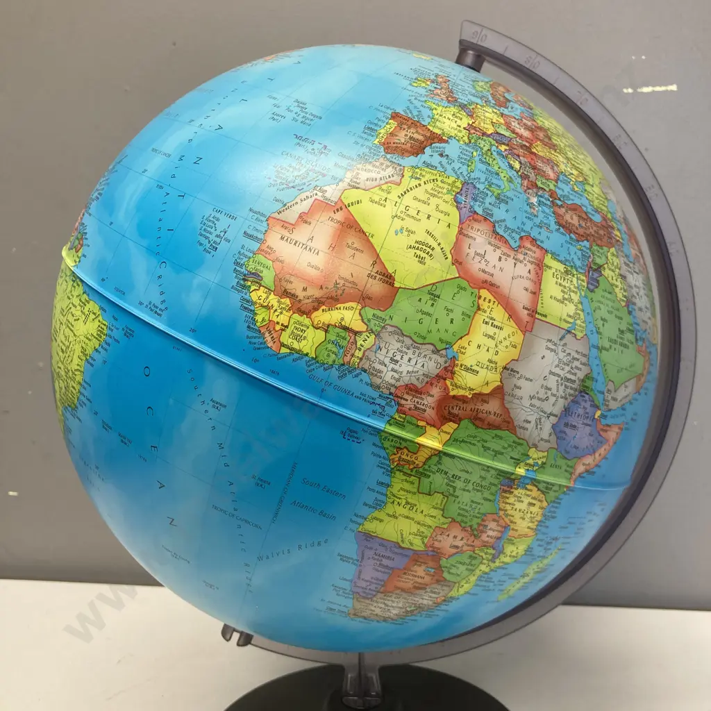 Nova Rico Italy Florence Editions Rico Florence Rotating 10" Geographical Globe On Stand Image 1++