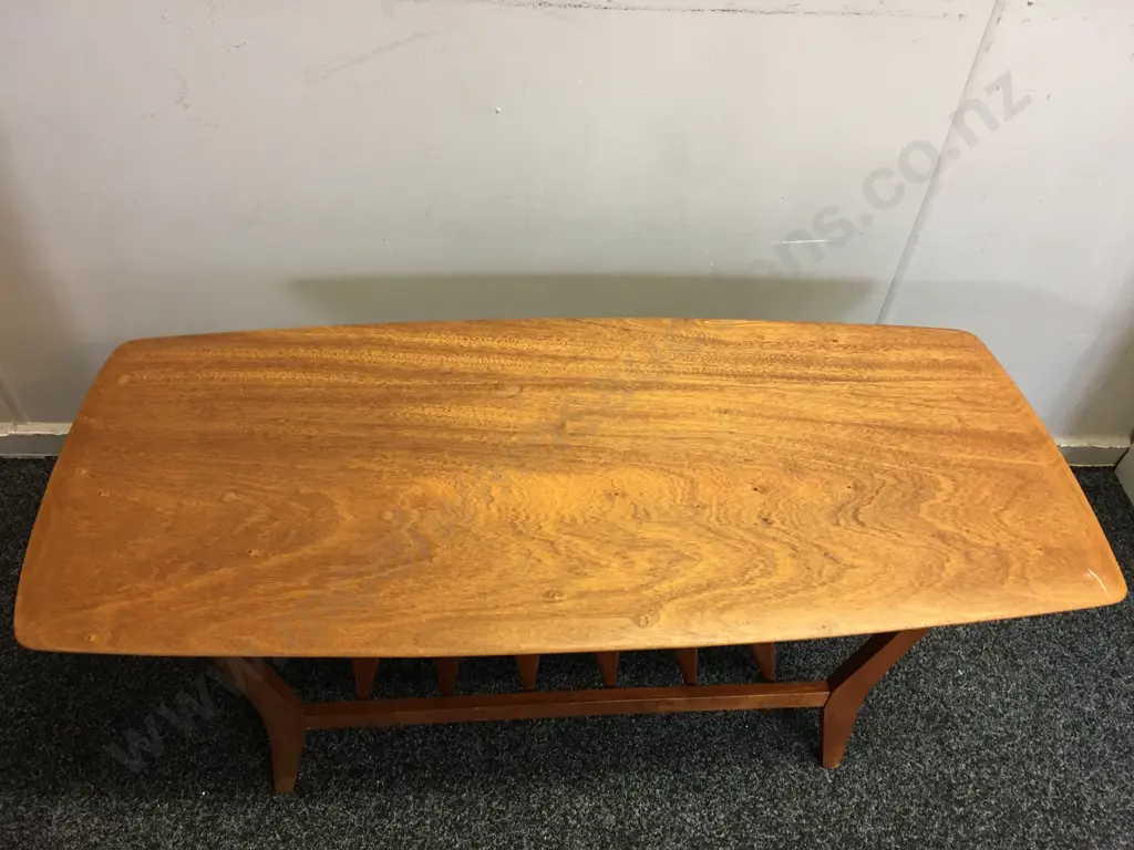 Mid Century Coffee Table With Slatted Shelf H42,W100,D43cm. Image 1++