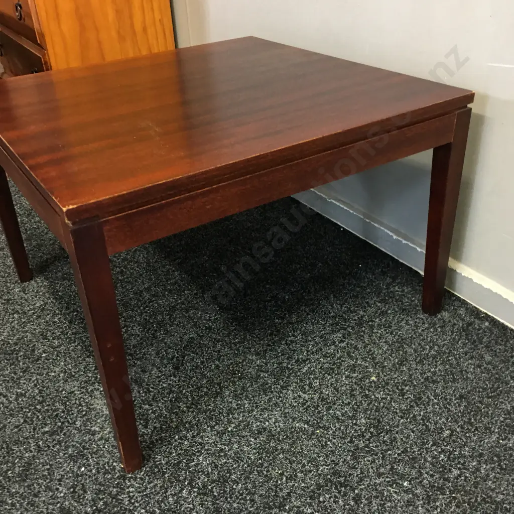 Square Mid Century Mahogany Occasional Table H40,60x60cm. Image 1++