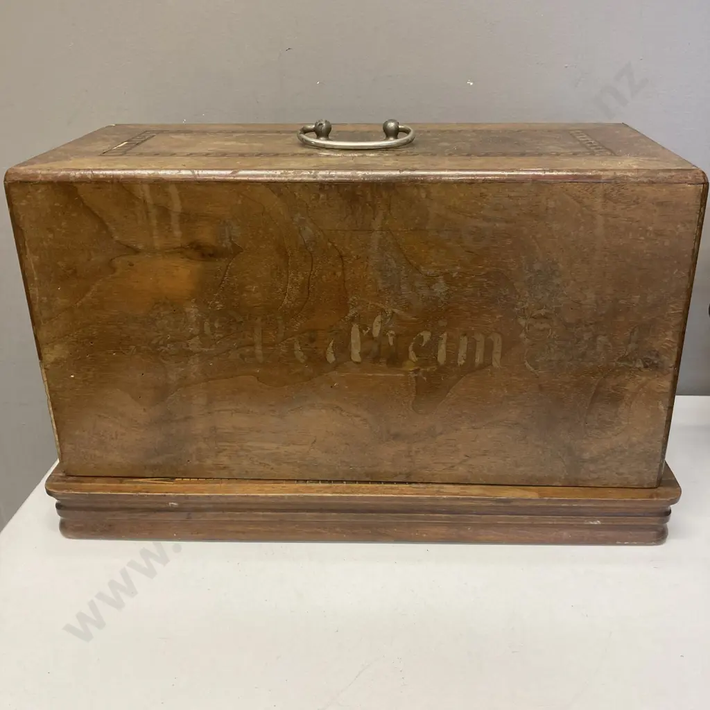 Wertheim Hand Sewing Machine #S6854540 With Wooden Case With Marquetry Image 1++