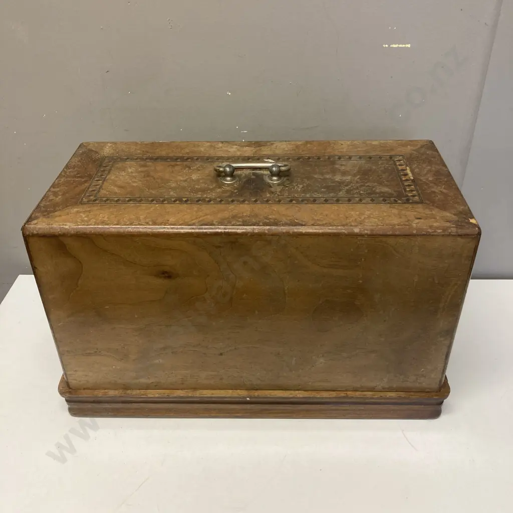 Wertheim Hand Sewing Machine #S6854540 With Wooden Case With Marquetry Image 1++