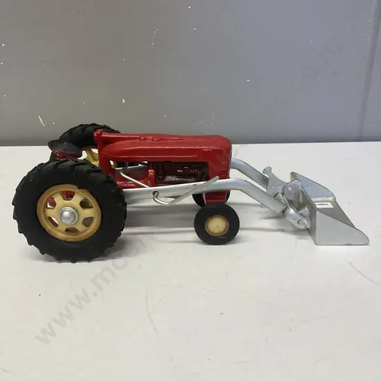 Fun Ho Red Tractor with Front End Loader. Cast Aluminium. L30cm
