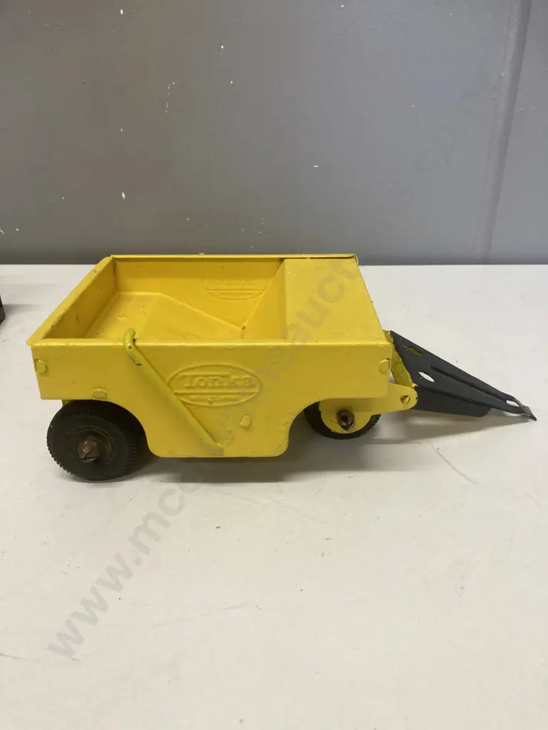 Rare Vintage 1960s Tonka Bulldozer & Tonka Spread Pack - Red & Black Bulldozer, Yellow Spread Packer Image 1++