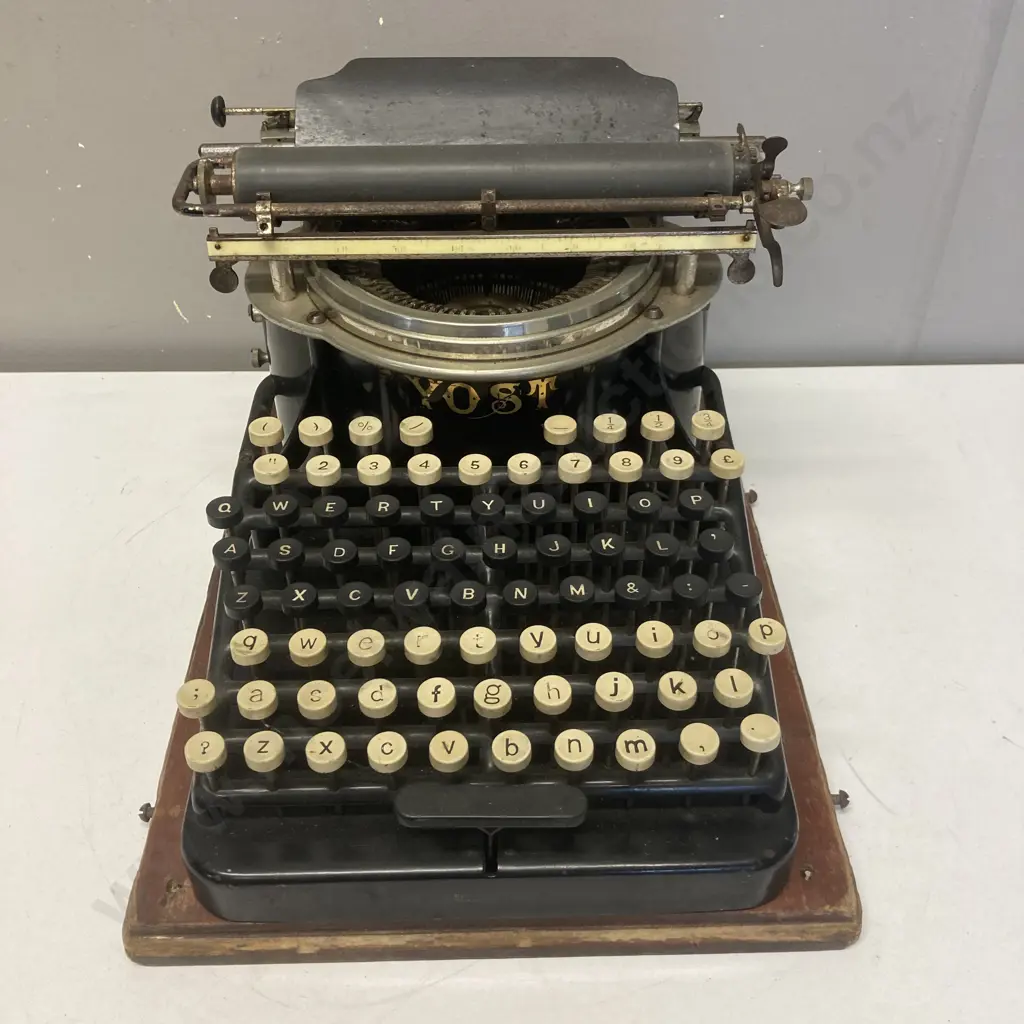 A Yost Model 4 Typewriter In Fitted Case, Circa 1895, with Grasshopper Leg Action Image 1++