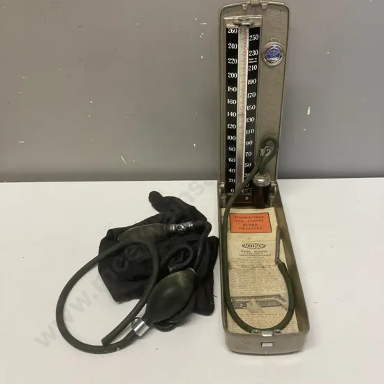 Vintage Accoson Desk Model Mercurial Sphygmomanometer With Instructions (As Found)