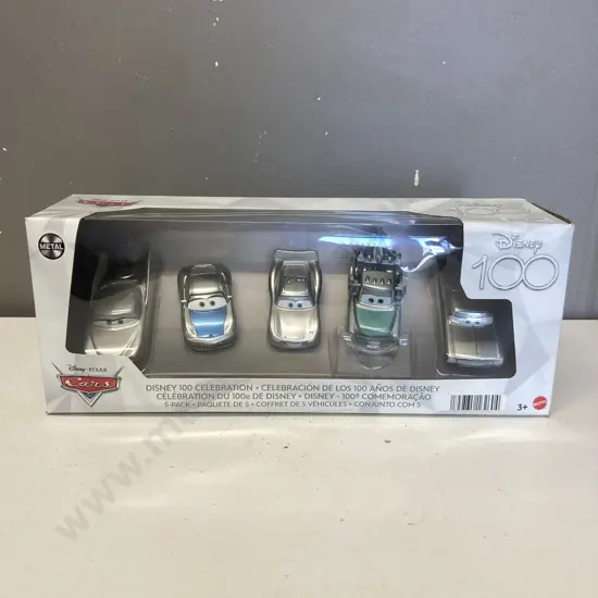 Mattel Disney Pixar Cars Diecast Set 100 Years Celebration 5 Pack, Boxed