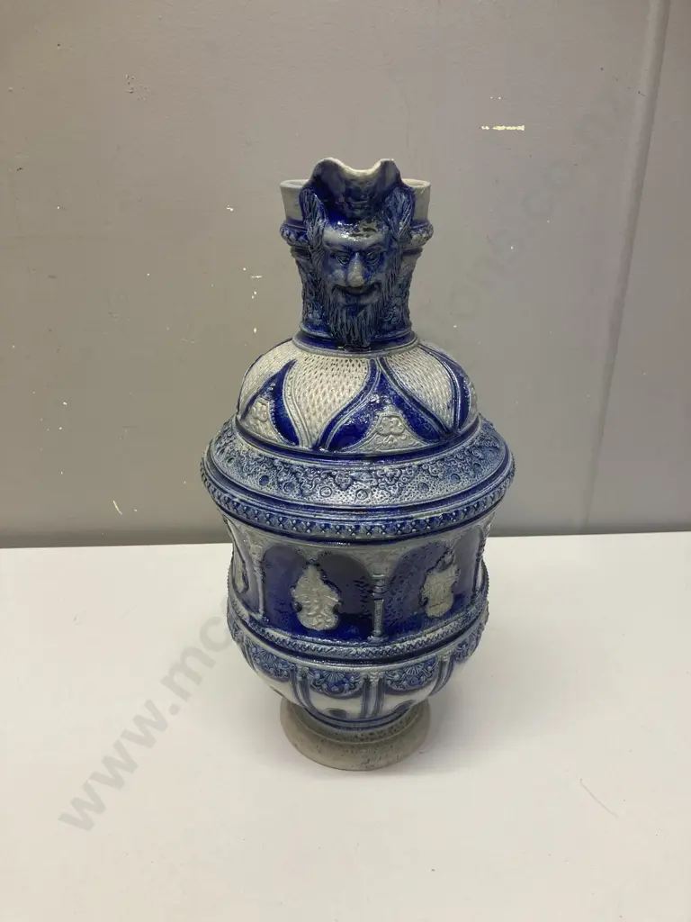 Antique Westerwald German Salt Glaze Stoneware Jug. 37 x 20cm Image 1++