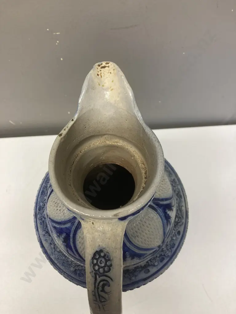 Antique Westerwald German Salt Glaze Stoneware Jug. 37 x 20cm Image 1++