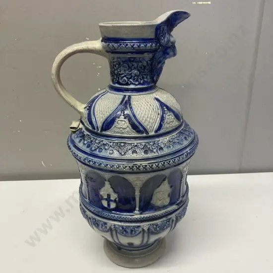 Antique Westerwald German Salt Glaze Stoneware Jug. 37 x 20cm
