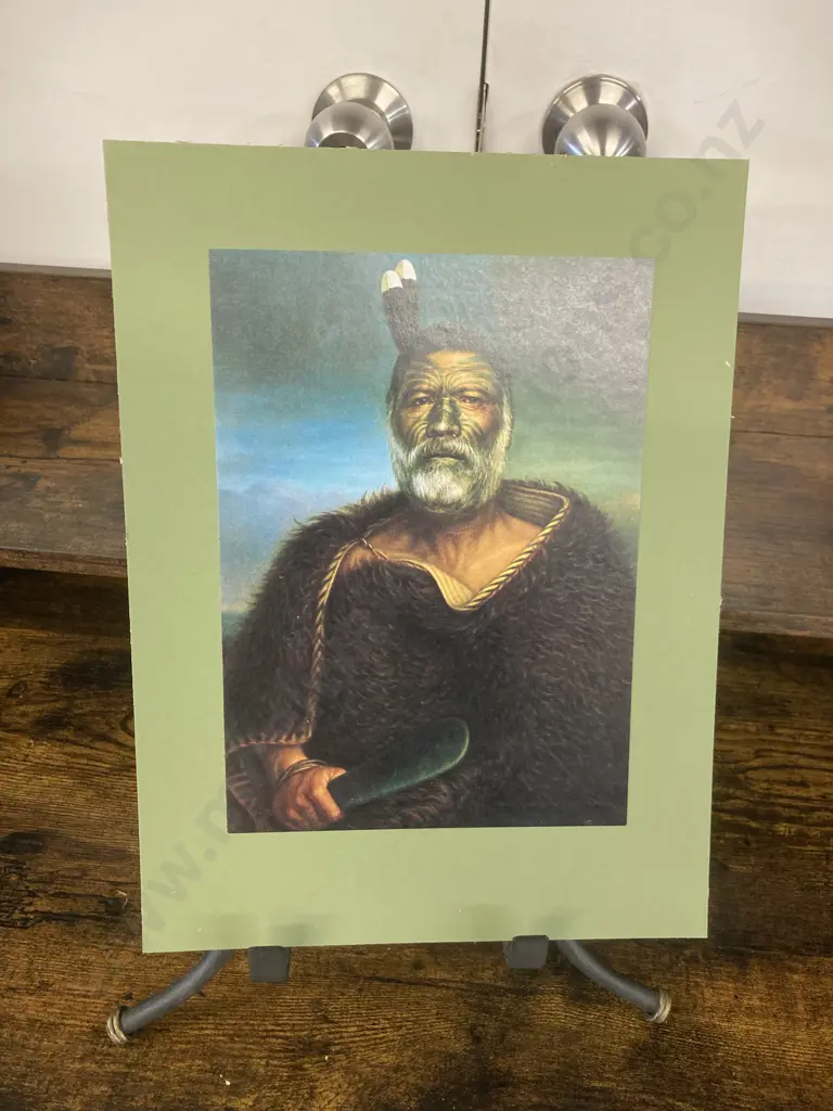 Gottfried Lindauer Print Portrait of Eru Tamaikoha Te Ariari,1903. 33 x 25cm Image 1++