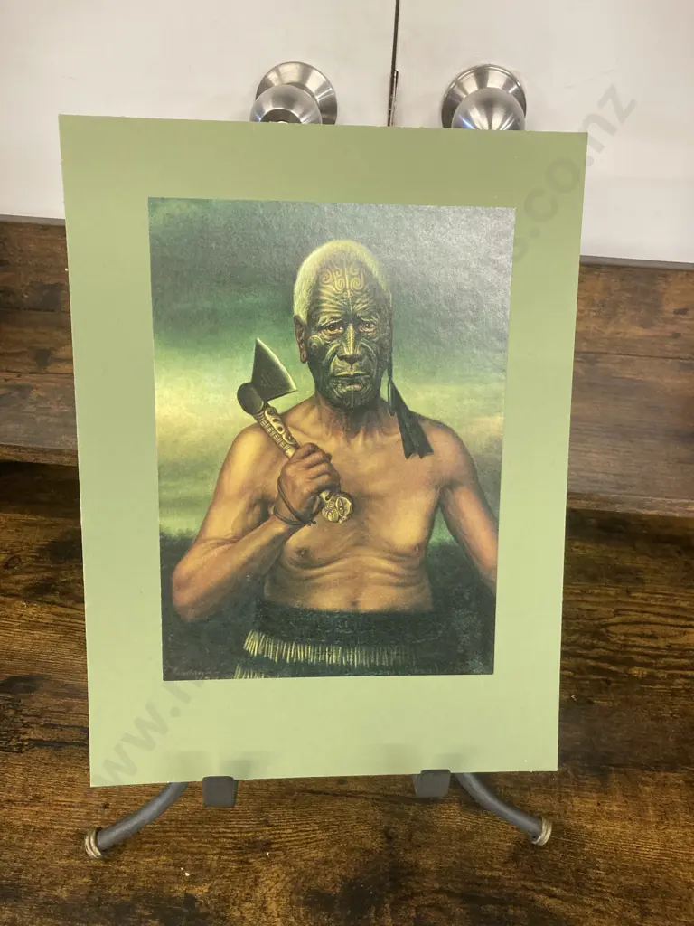 Gottfried Lindauer Print Portrait of Taraia Ngakuti Te Tumuhia,1874. 33 x 25cm Image 1++