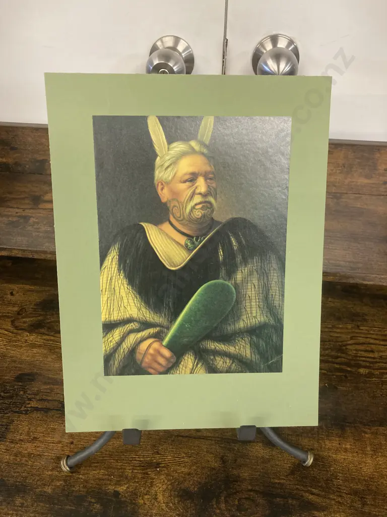 Gottfried Lindauer Print Portrait of Wahanui Reihana Te Huatare 1882. 33 x 25cm Image 1++