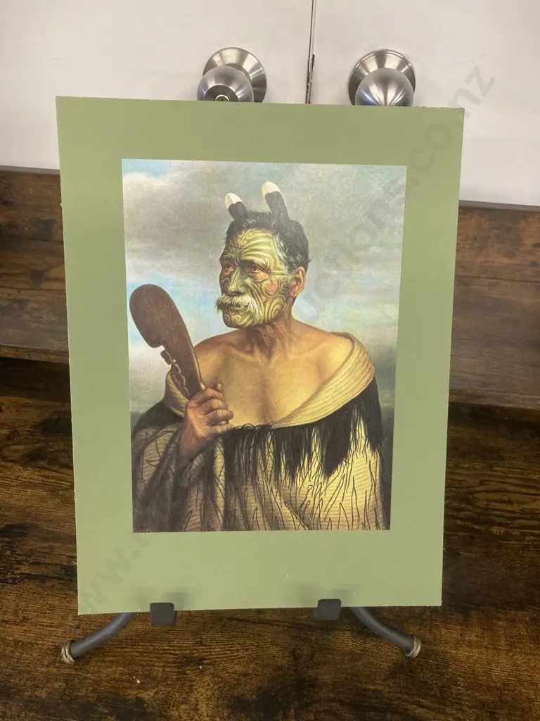 Gottfried Lindauer Print Portrait of Kewene Te Haho,1902. 33 x 25cm Image 1++
