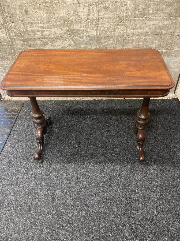 Antique Victorian Mahogany Console Table. H73 W99 D51cm Image 1++