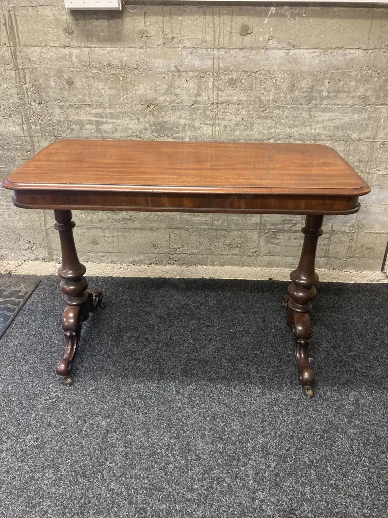 Antique Victorian Mahogany Console Table. H73 W99 D51cm Image 1++