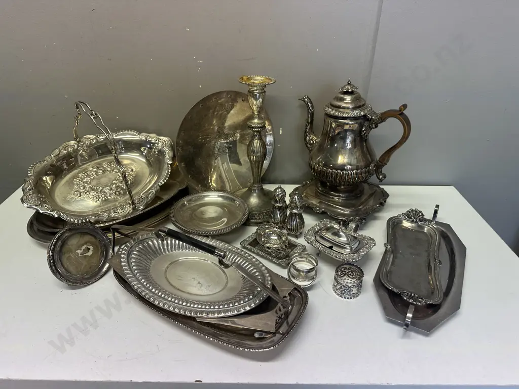 Selection of Silverware Items, Coffee Pot, Photo Frame Etc Image 1++