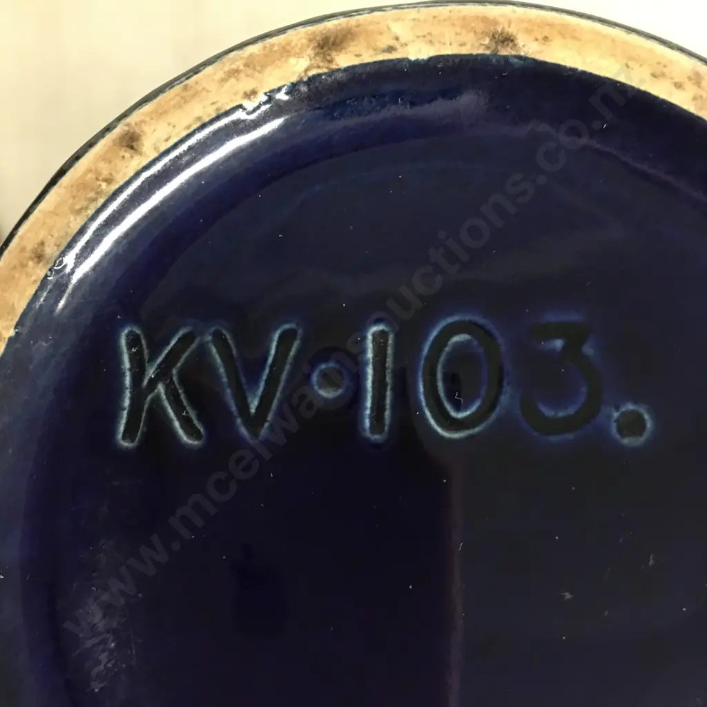  Cobalt Blue Glaze Vase With Gilding Detail H24cm.  Image 1++