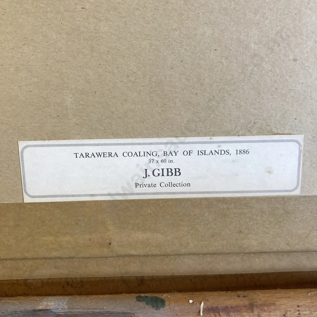 Framed Print J. Gibb 'Tarawera Coaling, Bay Of Islands, 1886' 54 x 73cm Image 1++