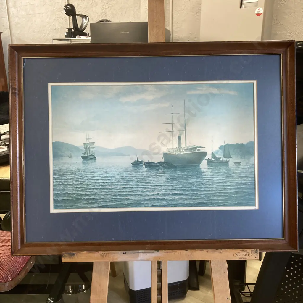 Framed Print J. Gibb 'Tarawera Coaling, Bay Of Islands, 1886' 54 x 73cm Image 1++
