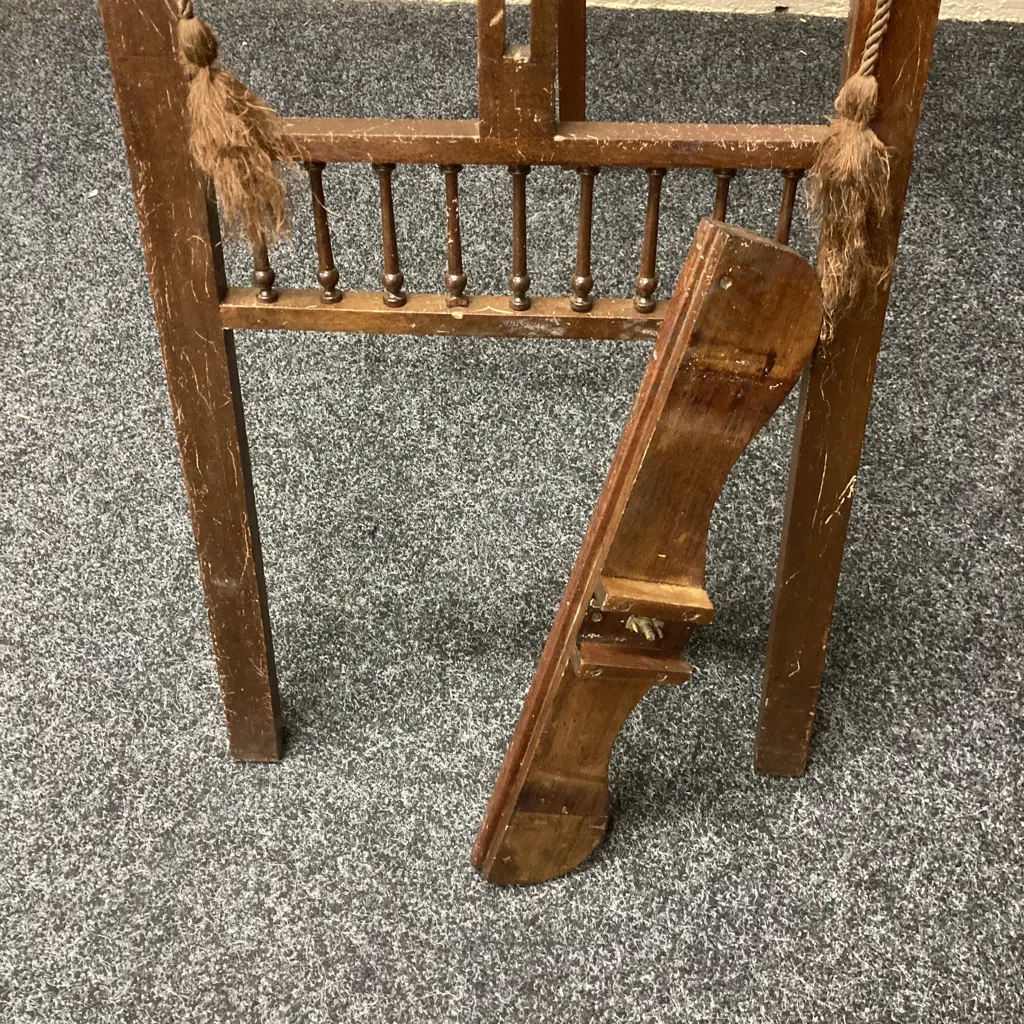 Antique Victorian Oak Painters Display Easel. c.1900, Brass Fittings, Adjustable Shelf Slider. H187cm (As Found) Image 1++