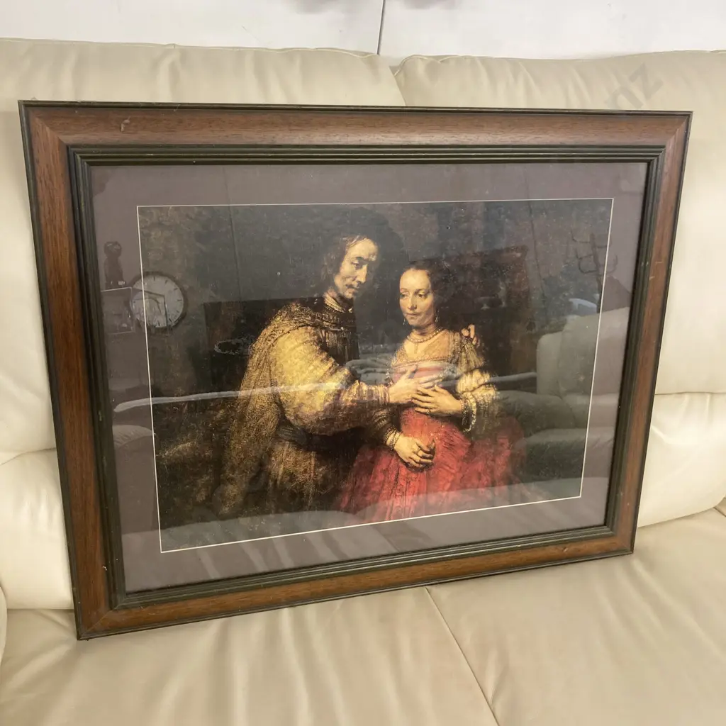 Rembrandt's 'The Jewish Bride' Framed Glazed Print. 62 x 78cm Image 1++