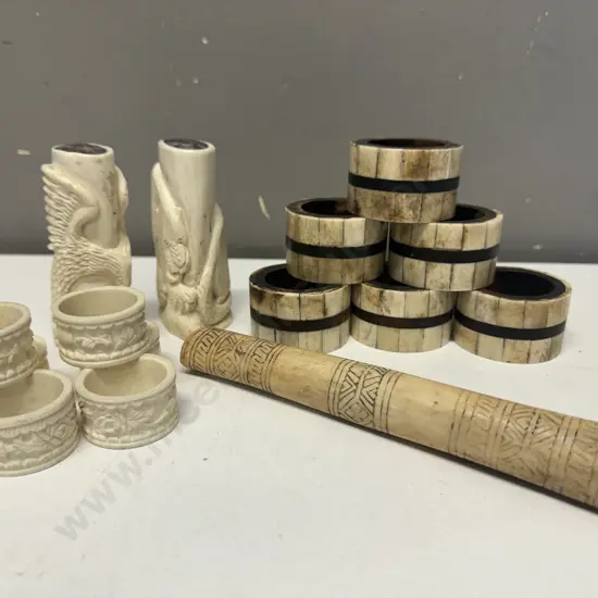 Assorted Vintage Napkin Rings, Salt & Pepper Shakers Etc