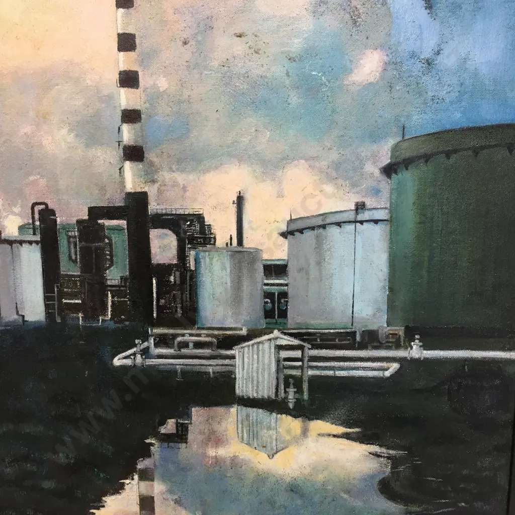 Framed Oil Artwork 'Marsden Point' H60,W44cm. Image 1++