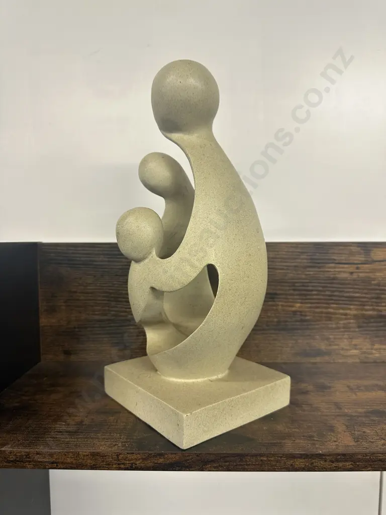 Family Beige Ceramic Style Candle Holder Sculpture Image 1++