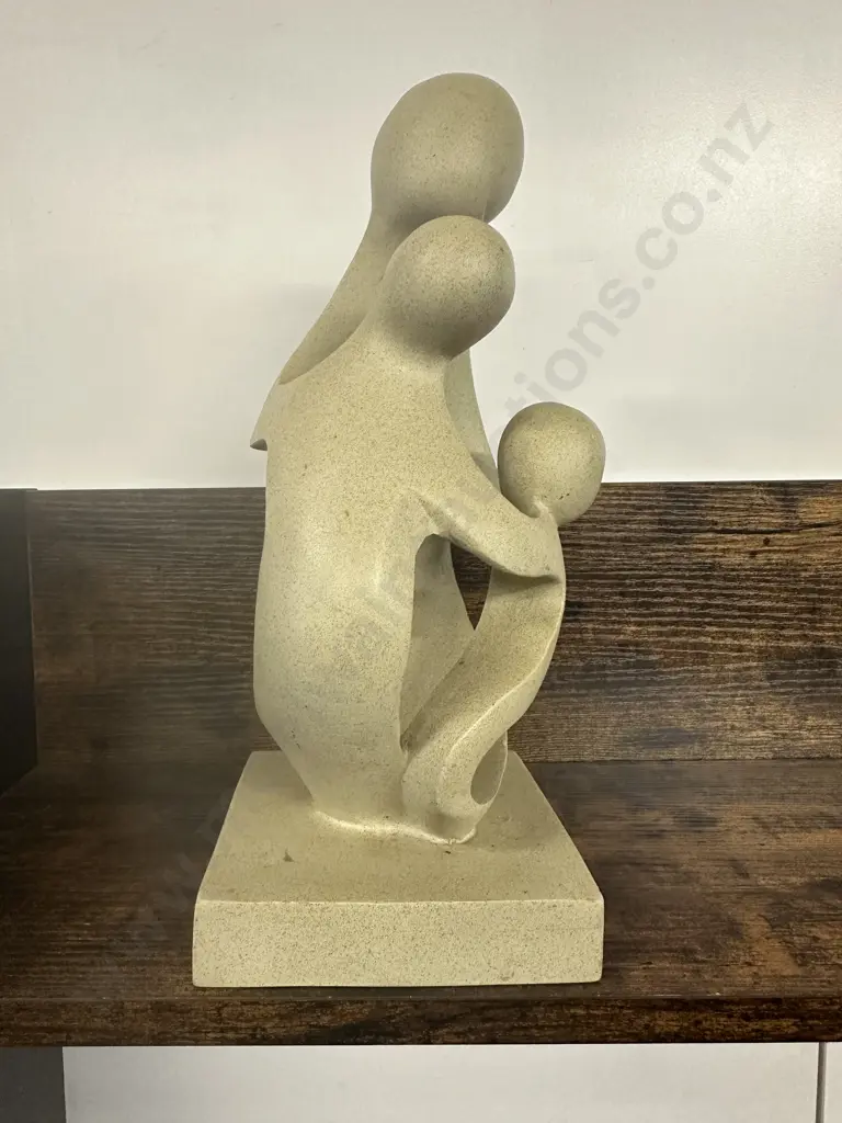 Family Beige Ceramic Style Candle Holder Sculpture Image 1++