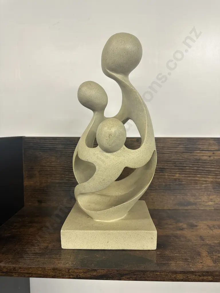 Family Beige Ceramic Style Candle Holder Sculpture Image 1++