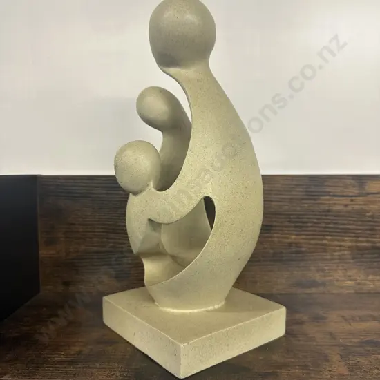 Family Beige Ceramic Style Candle Holder Sculpture