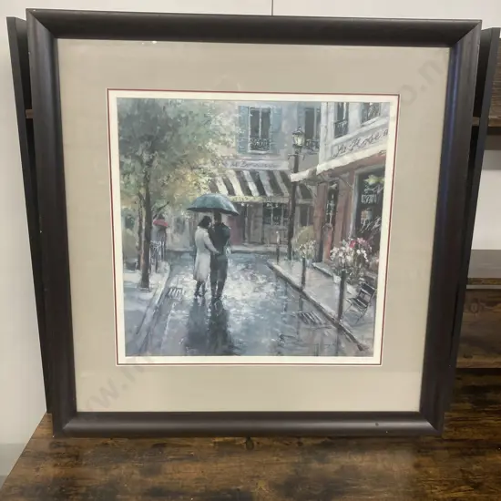 Brent Heighton's Romantic Stroll Framed Art Print. 78 x 77cm