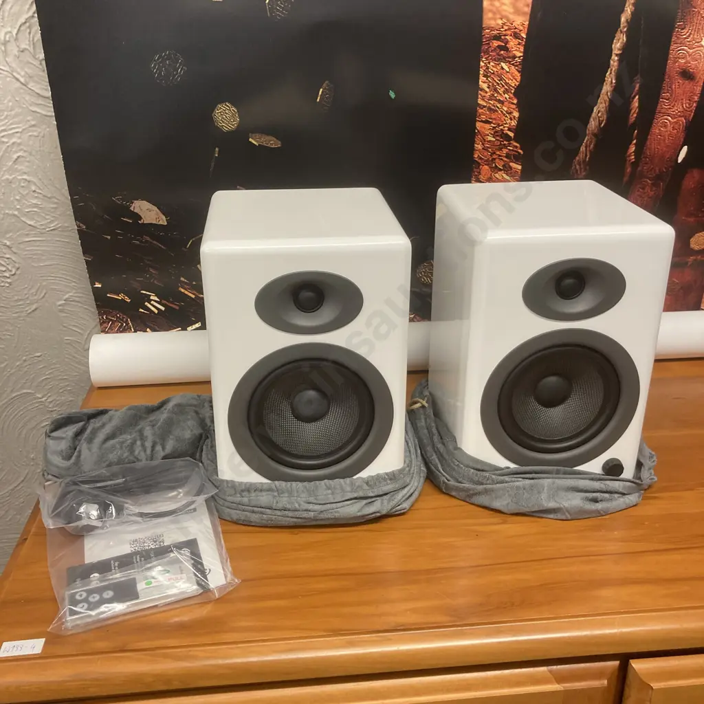 Audioengine A5+ Powered Speakers - Hi-Gloss White Image 1++