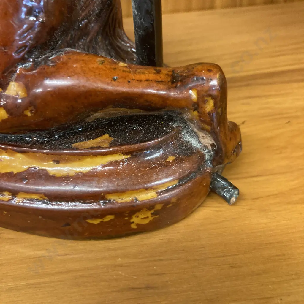 Vintage / Retro Maori Warrior Resin Lamp. 36 x 19cm (As Found Condition) Image 1++