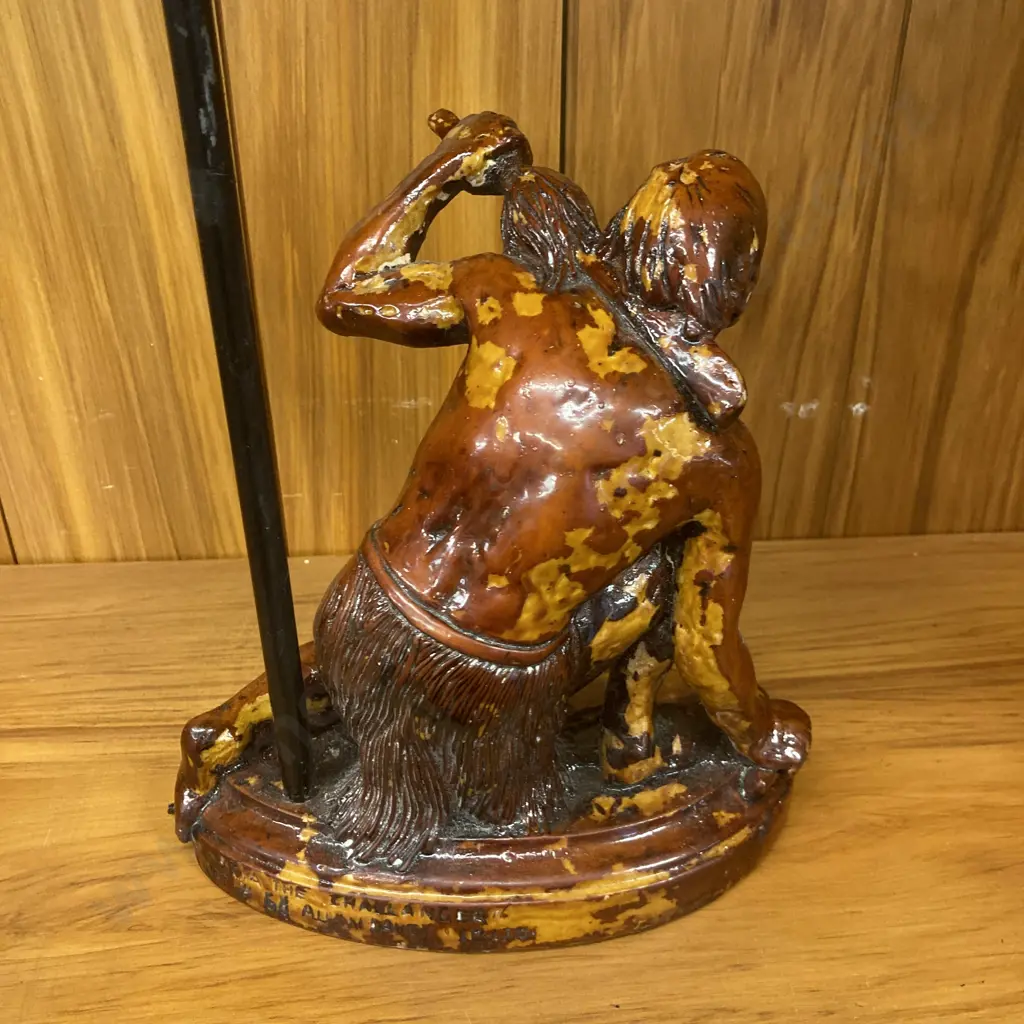 Vintage / Retro Maori Warrior Resin Lamp. 36 x 19cm (As Found Condition) Image 1++