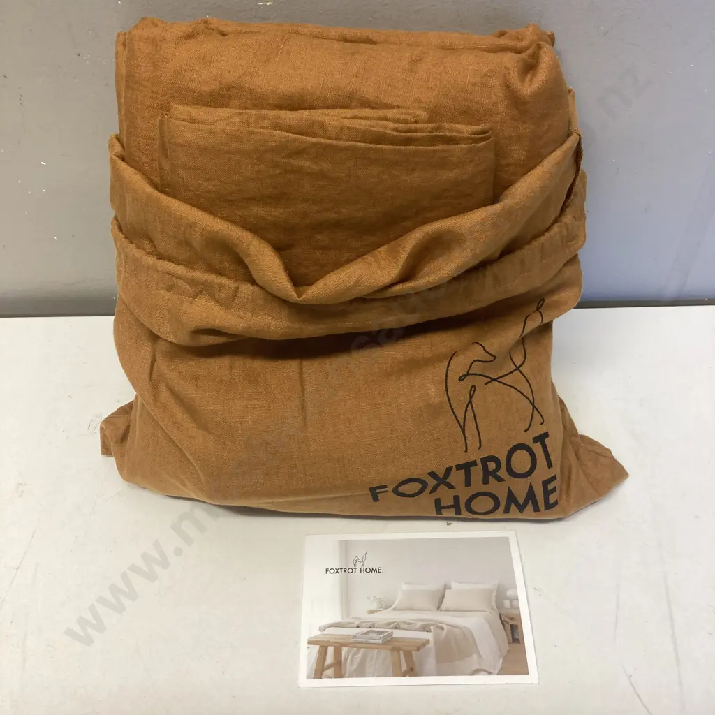 Foxtrot Home Linen Super King Sheet Set - Tobacco Colour Image 1++
