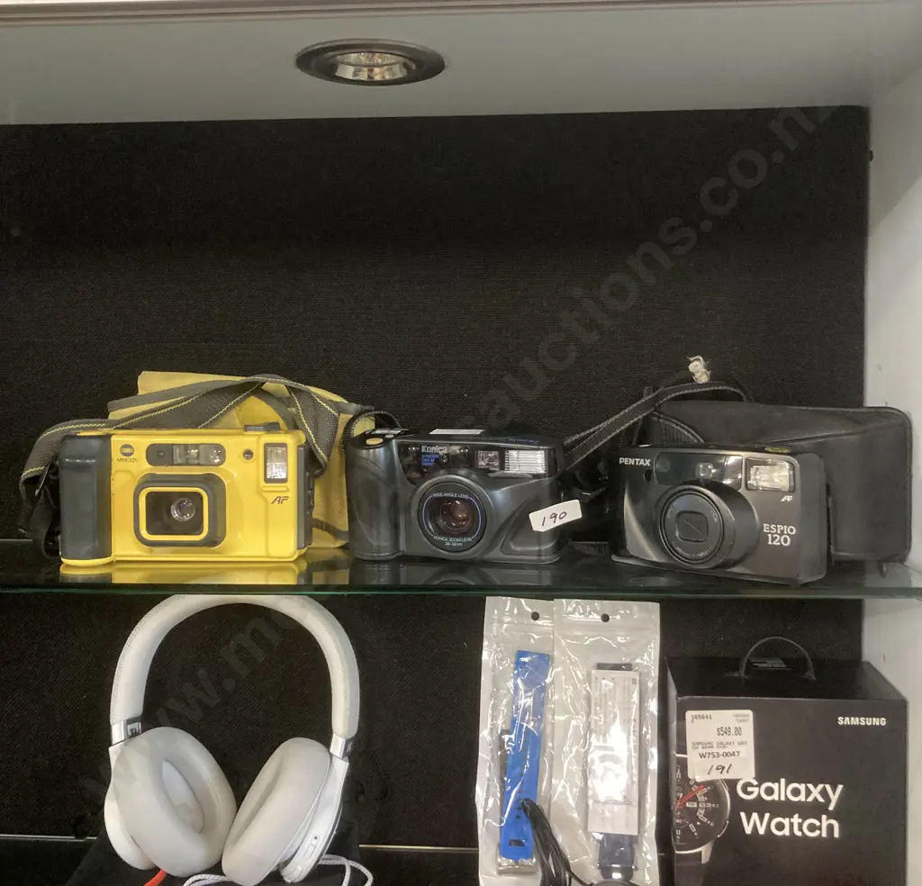Minolta Weathermatic 35DL Waterproof Film Camera, Pentax Espio 120,Konica Z-up 28W Zoom Point & Shoot 35mm Film Cameras Image 1++