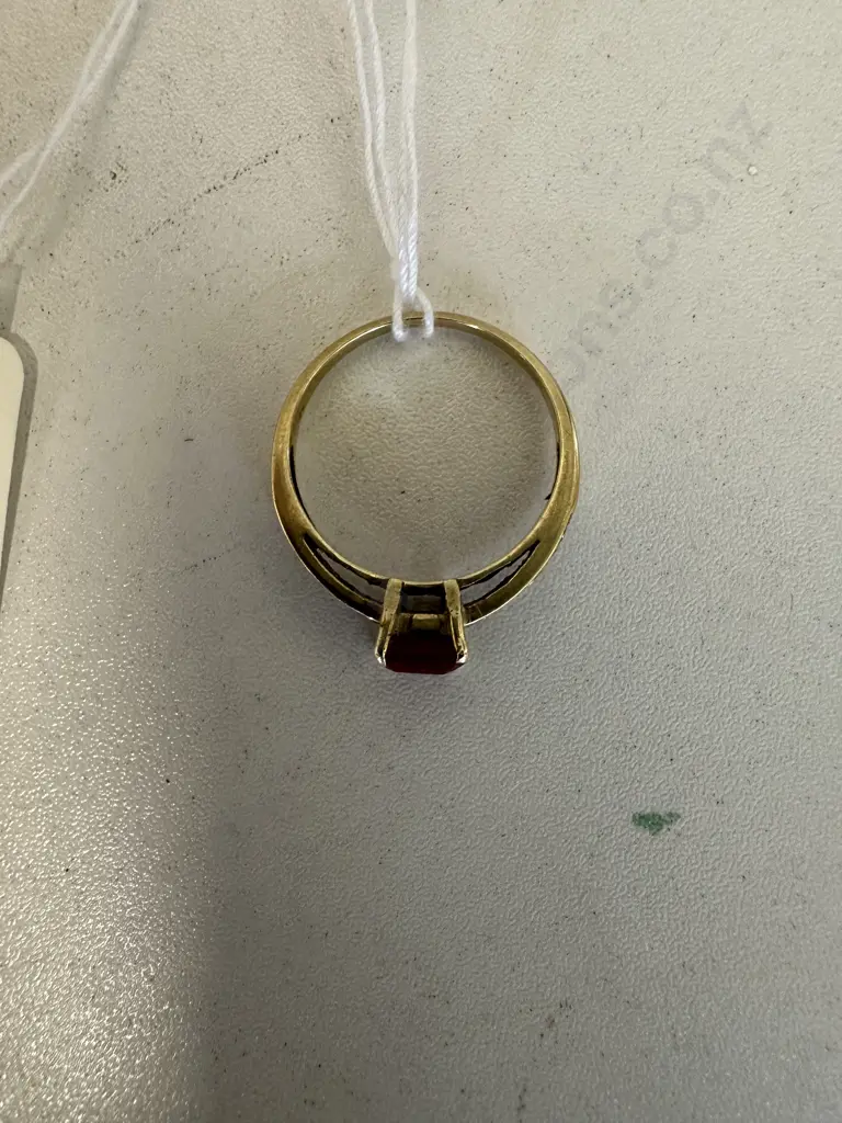 Gold Ring With Ruby & Diamonds Stamped 9K Image 1++