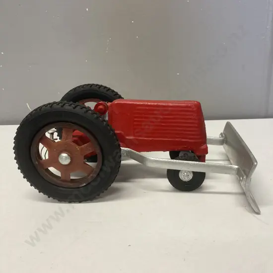 Fun Ho Red Medium Tractor with Blade. Cast Aluminium from 1958 - 1980. L25cm