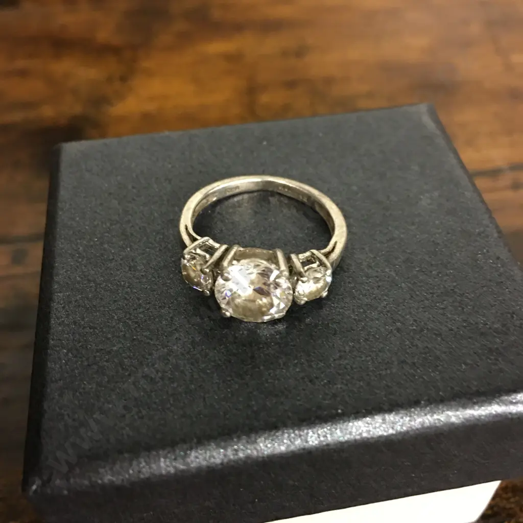 925 Clear Stone Ring Image 1++