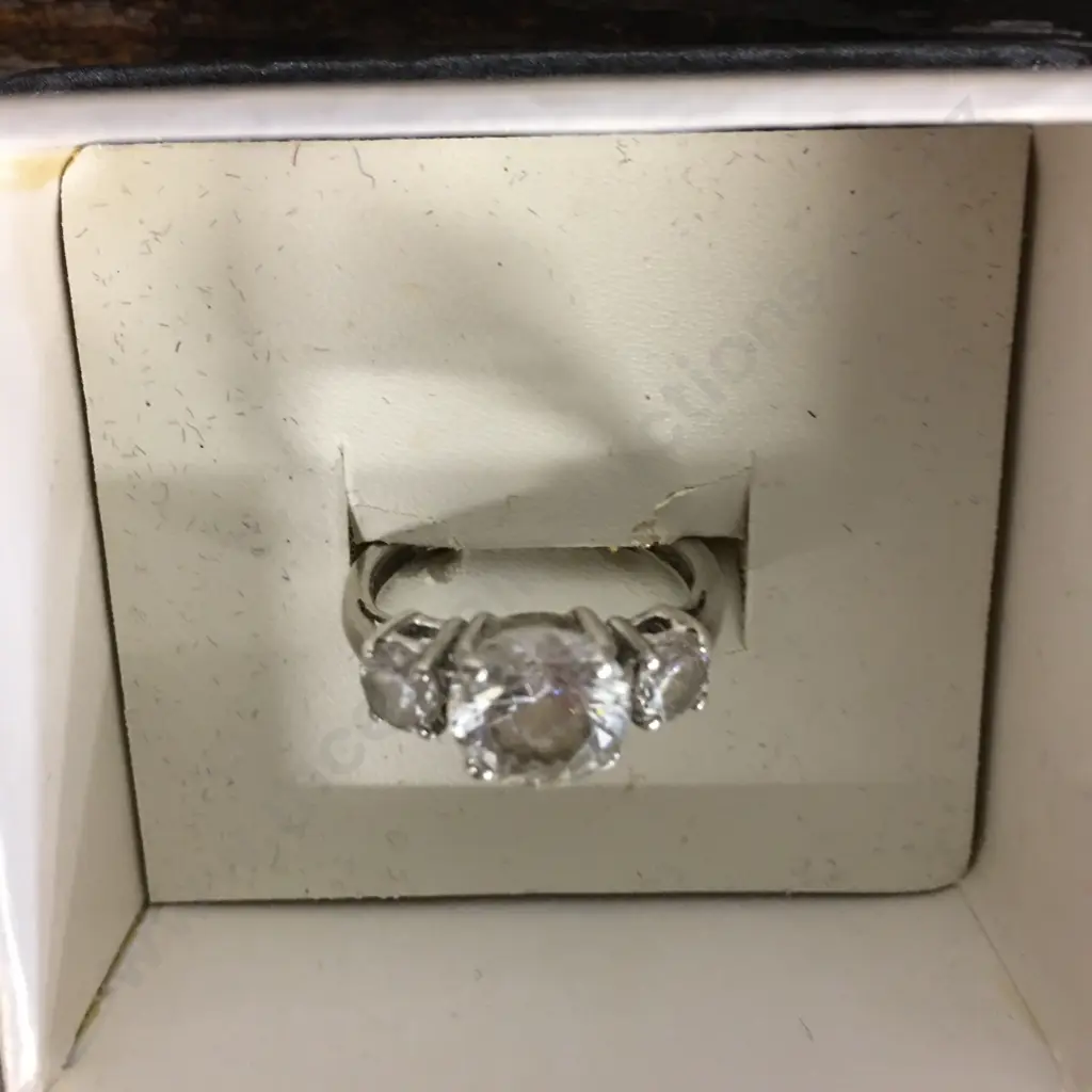 925 Clear Stone Ring Image 1++